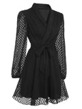 Retro Solid 1950s Chiffon Mesh Dress