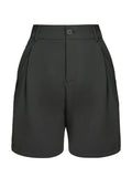 Dark Gray 1950s Solid Vintage Shorts