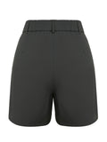 Dark Gray 1950s Solid Vintage Shorts
