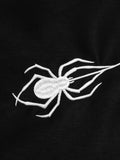 Black 1950s Halloween Off-Shoulder Spider Web Dress