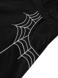 Black 1950s Halloween Off-Shoulder Spider Web Dress