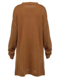 Brown 1940s Solid Hemp Pattern Sweater Dress