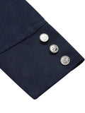 Dark Blue 1950s Solid Belted Coat