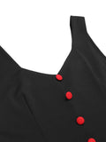 [Pre-Sale] Black 1960s V-Neck Solid Bodycon Dress