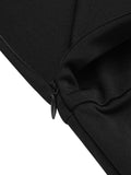 [Pre-Sale] Black 1960s V-Neck Solid Bodycon Dress