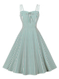 1950s Suspender Square Neck Back Wrap Dress