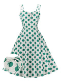 1950s Suspender Square Neck Back Wrap Dress