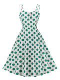 1950s Suspender Square Neck Back Wrap Dress
