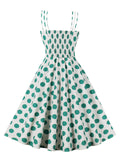 1950s Suspender Square Neck Back Wrap Dress