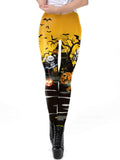 Yellow Halloween Pumpkin All-Over Printed Leggings