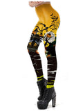 Yellow Halloween Pumpkin All-Over Printed Leggings