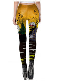 Yellow Halloween Pumpkin All-Over Printed Leggings