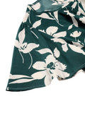 Green 1940s Floral Pleated Belt Dress
