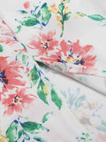 White 1940s Sleeveless Floral Ruffles Dress