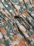 1930s V-Neck Floral Sleeveless Dress
