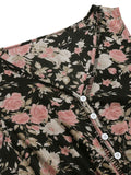1930s V-Neck Floral Sleeveless Dress