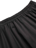 [Pre-Sale] Black 1950s Solid Elastic Waist Pleated Skirt