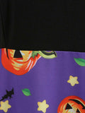 Purple 1950s Halloween Pumpkin Swing Dress