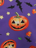 Purple 1950s Halloween Pumpkin Swing Dress