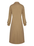 Khaki 1940s Double Breasted Button Trench Coat