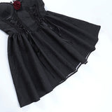 1950s Halloween Lace Rose Jacquard Slip Dress