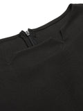 [Pre-Sale] Black 1960s Solid Boat Neck Wrap Dress