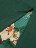 [Pre-Sale] Dark Green 1940s Chinese Style Floral Belt Dress