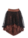 Retro Mesh Ruffles Hem High Low Skirt