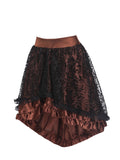 Retro Mesh Ruffles Hem High Low Skirt