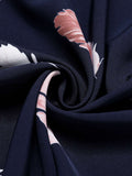 [Plus Size] 1950s V-Neck Feather Waist Dress