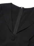 [Pre-Sale] Black 1960s Leopard Plush V-Neck Pencil Dress