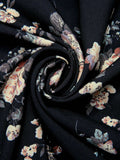 Black 1960s Antique Floral Wide-Leg Pants