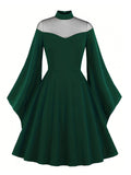 1950s Halloween Flare Sleeve Swing Dress