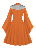 1950s Halloween Flare Sleeve Swing Dress