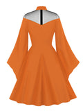 1950s Halloween Flare Sleeve Swing Dress