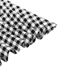 [Plus Size] Black&White 1950s Off-shoulder Gingham Plaid Dress