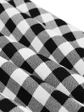 [Plus Size] Black&White 1950s Off-shoulder Gingham Plaid Dress