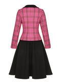 [Pre-Sale] 2PCS 1950s Plaids Woven Coat & Solid Skirt