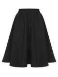 [Pre-Sale] Black 1950s Solid Buttoned Skirt