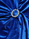 [Pre-Sale] Dark Blue 1960s V-Neck Pleated Velvet Dress