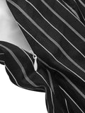[Pre-Sale] Black&White 1930s Striped Deep V-Neck Patchwork Dress