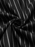 [Pre-Sale] Black&White 1930s Striped Deep V-Neck Patchwork Dress