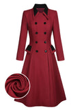 [Pre-Sale] Red 1950s Lapel Double Breasted Coat