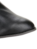 Solid Pointed Toe Cowboy Style Wedged Boots