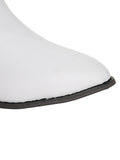 Solid Pointed Toe Cowboy Style Wedged Boots
