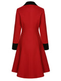 [Pre-Sale] Red & Black 1950s Lapel Button Pocket Coat