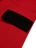 [Pre-Sale] Red & Black 1950s Lapel Button Pocket Coat