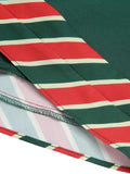 [Pre-Sale] Green 1940s Stripe Patchwork Dress With Belt