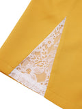 [Pre-Sale] Yellow 1960s Solid Lace Patchwork Belt Dress