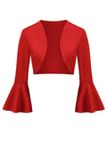 1950s Solid Christmas Trumpet Sleeved Jacket